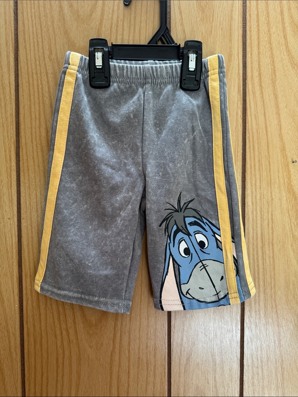 Disney Gray Shorts with Yellow Side Stripes and Eeyore‎ Graphic
